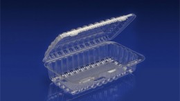 CHC-742<br></br>  7” X 4” OBLONG CLEAR HINGED CONTAINER, LOAF CAKE, 2” DEEP <br></br> 5 Tiers x 8 cases per tier = 40 cases per pallet