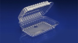 CHC-753<br></br>  7” X 5” OBLONG CLEAR HINGED CONTAINER <br></br>3 Tiers x 12 cases per tier = 36 cases per pallet