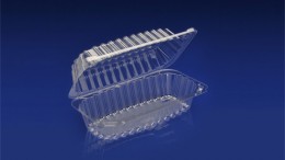 CHC-843<br></br>8” SUBMARINE SANDWICH/HOAGIE CLEAR HINGED CONTAINER<br></br> 7 Tiers x 10 cases per tier = 70 cases per pallet