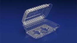 CMC-06L<br></br>  6 CELL MINI-CUPCAKE CLEAR HINGED CONTAINER<br></br>3 Tiers x 12 cases per tier = 36 cases per pallet