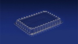 CDL-268 <br></br> Clear Plastic Dome Lid to fit most manufacturers 1 ½ & 2 ¼ lb. foil trays.<br></br>7 Tiers x 16 cases per tier = 112 cases per pallet