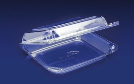 CBC-8X1<br></br>ClearBoost PET 8″ Hinged Container/Shallow