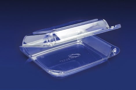 CBC-8X1<br></br>ClearBoost PET 8″ Hinged Container/Shallow