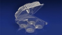 CMU-004 <br></br>  4 CELL MUFFIN CLEAR HINGED CONTAINER <br></br> 5 Tiers x 4 cases per tier = 20 cases per pallet