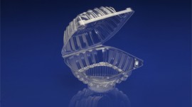 CSC-501<br></br> 5″ SINGLE CUPCAKE CLEAR HINGED CONTAINER.<br></br>4 Tiers x 11 cases per tier = 44 cases per pallet.