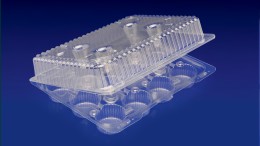 CCK-12M <br></br> 12 CELL CUPCAKE CLEAR HINGED CONTAINER / DEEP LID<br></br> 6 Tiers x 7 cases per tier = 42 cases per pallet