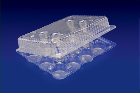 CCK-12M <br></br> 12 CELL CUPCAKE CLEAR HINGED CONTAINER / DEEP LID<br></br> 6 Tiers x 7 cases per tier = 42 cases per pallet